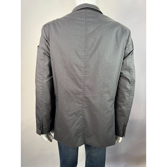 Mens Gray Modern Fit Blazer XL Blue By Cinque 2-Button Cotton Blend - Picture 13 of 16